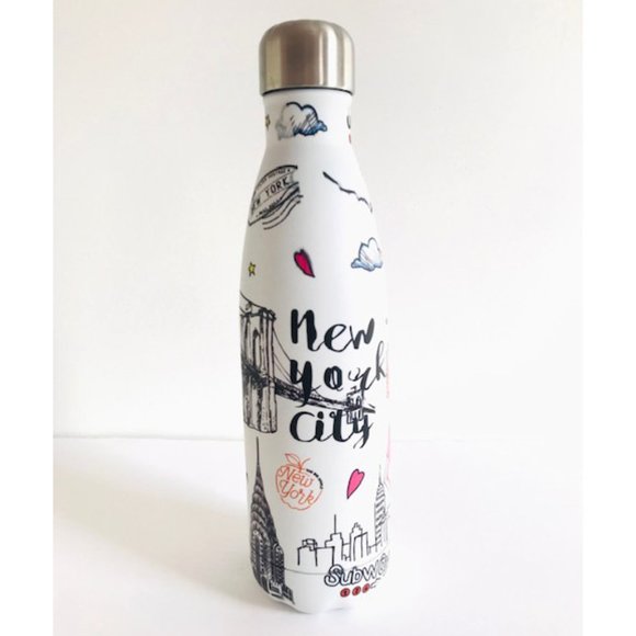 New York Collectible Souvenir Gift Stainless Thermal Water Cup Bottle - White - Picture 2 of 6